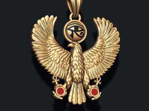 Egyptian Horus Falcon God pendant realistic 3D printmodel