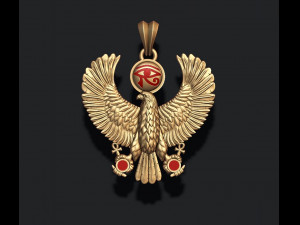 Egyptian Horus Falcon God pendant realistic 3D printmodel