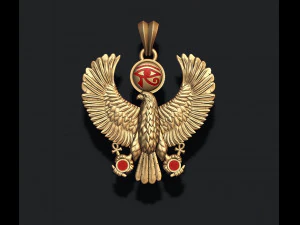 Egyptian Horus Falcon God pendant realistic 3D Print Model