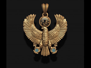 Egyptian Horus Falcon God pendant realistic 3D printmodel
