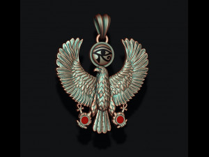 Egyptian Horus Falcon God pendant realistic 3D printmodel
