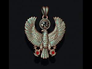 Egyptian Horus Falcon God pendant realistic 3D Print Model