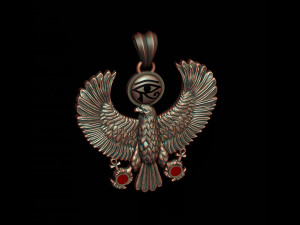 Egyptian Horus Falcon God pendant realistic 3D printmodel