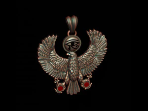 Egyptian Horus Falcon God pendant realistic 3D Print Model