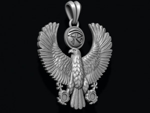 Egyptian Horus Falcon God pendant realistic 3D Print Model