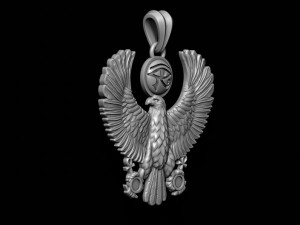 Egyptian Horus Falcon God pendant realistic 3D printmodel