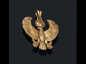 Egyptian Horus Falcon God pendant realistic 3D printmodel