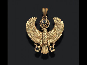 Egyptian Horus Falcon God pendant realistic 3D printmodel