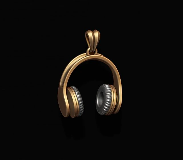 Headphones pendant 3D Print Model .c4d .max .obj .3ds .fbx .stl .blend 