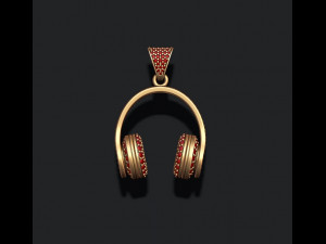 Headphones pendant with gems 3D प्रिंट मॉडल