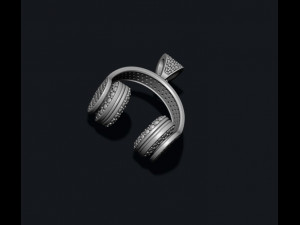 Headphones pendant with gems 3D प्रिंट मॉडल