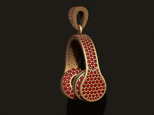 Headphones pendant with gems 3D प्रिंट मॉडल