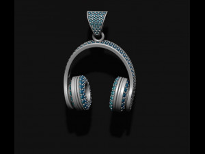 Headphones pendant with gems 3D प्रिंट मॉडल