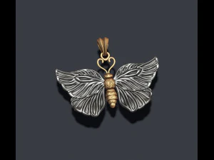 蝶のペンダント 3Dプリントモデル