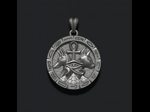 Anubis Bastet pendant 3Dプリントモデル