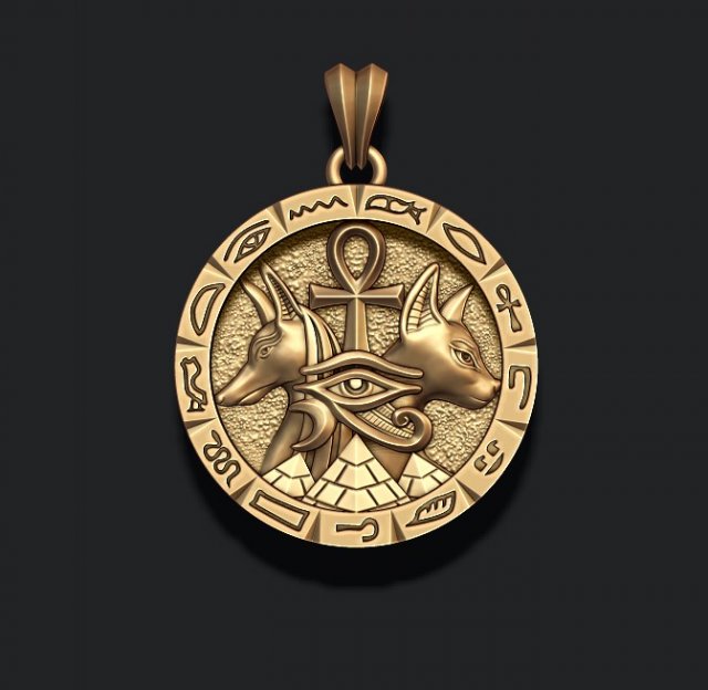Anubis Bastet pendant 3Dプリントモデル .c4d .max .obj .3ds .fbx .stl .blend 