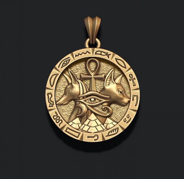 Anubis Bastet pendant 3D Print Model .c4d .max .obj .3ds .fbx .stl .blend 
