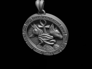 Anubis Bastet pendant 3Dプリントモデル