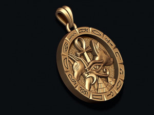 Anubis Bastet pendant 3Dプリントモデル