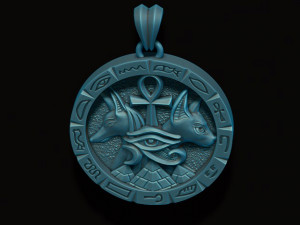 Anubis Bastet pendant 3Dプリントモデル