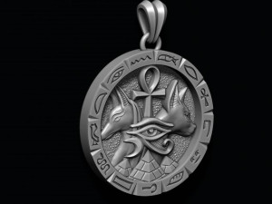 Anubis Bastet pendant 3Dプリントモデル