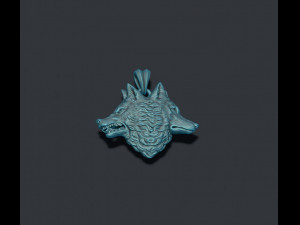 Wolf heads pendant 3D 打印模型
