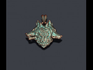 Wolf heads pendant 3D 打印模型