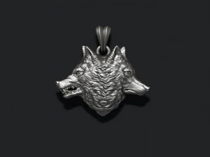 Wolf heads pendant 3D Print Model