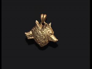 Wolf heads pendant 3D 打印模型