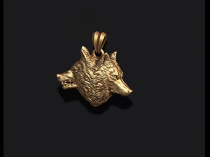 Wolf heads pendant 3D Print Model