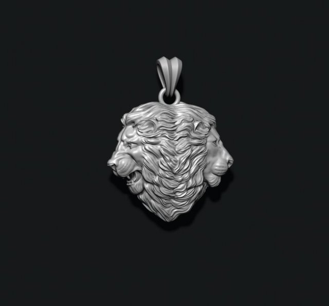 Lion heads pendant Modèles 3D en vedette .c4d .max .obj .3ds .fbx .stl .blend 