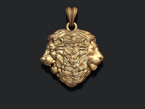 Lion heads pendant Modèles 3D en vedette