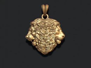Lion heads pendant 3D Print Model