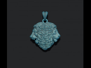 Lion heads pendant Modèles 3D en vedette