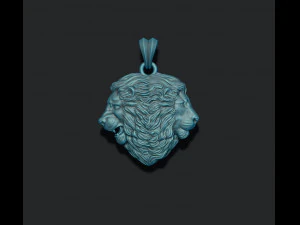 Lion heads pendant 3D Print Model