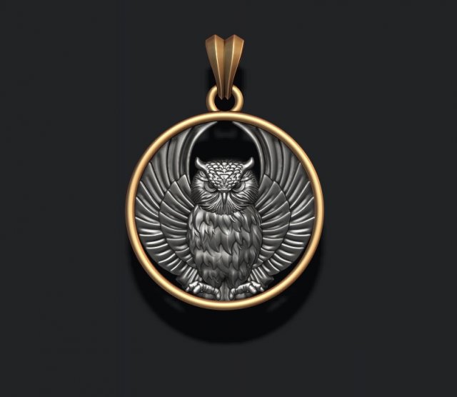 Owl pendant Modèles 3D en vedette .c4d .max .obj .3ds .fbx .stl .blend