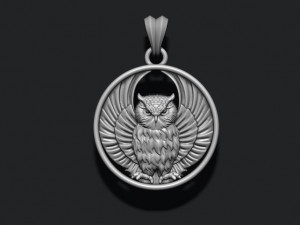 Owl pendant Modèles 3D en vedette