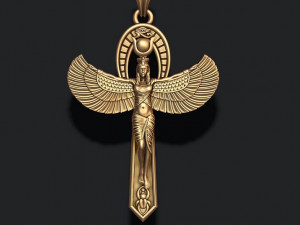 Crux Ansata Isis pendant 3D-printmodel