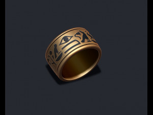 Egyptian symbols ring 3D Print Model