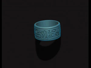 Egyptian symbols ring 3D Print Model