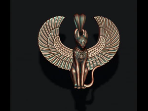 Ciondolo del gatto Bastet del dio egiziano Modello di stampa 3D