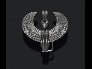 Egyptian God cat Bastet pendant 3D Print Model
