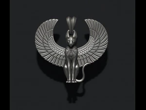 Egyptian God cat Bastet pendant 3D Print Model