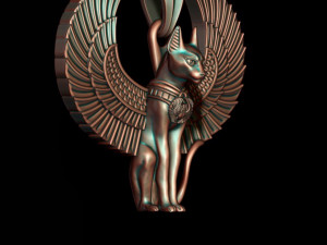 Egyptian God cat Bastet pendant 3D Print Model