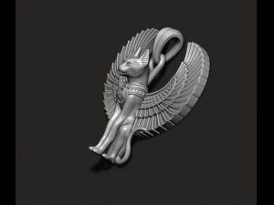 Egyptian God cat Bastet pendant 3D Print Model