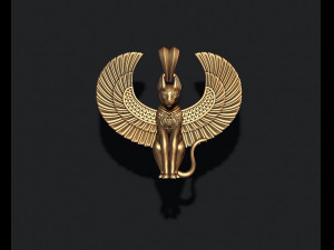 Egyptian God cat Bastet pendant 3D Print Model