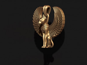Egyptian God cat Bastet pendant 3D Print Model