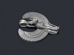 Egyptian God cat Bastet pendant 3D Print Model