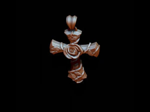 Rose cross pendant 3D Print Model