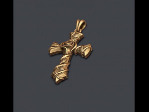 Rose cross pendant Modèles 3D en vedette